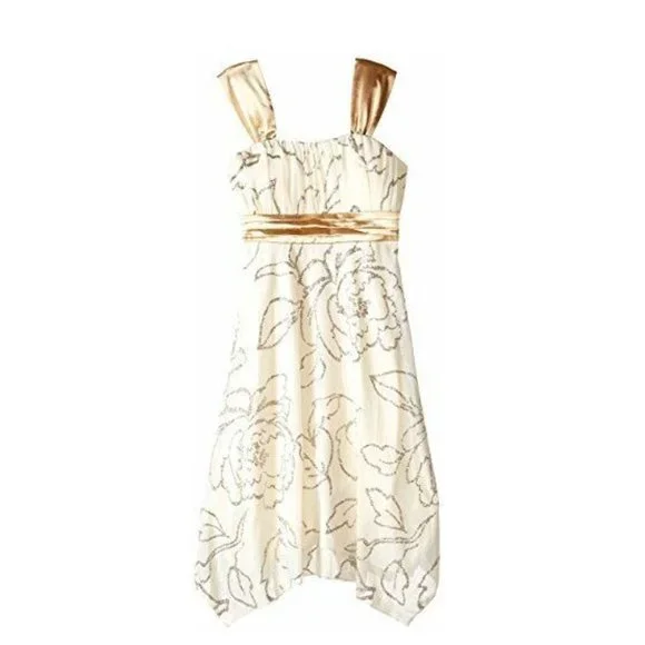 speechless gold dress Speechless Girls 7-16 Off Shoulder High Low Floral Dress 8 / Coral main image 1